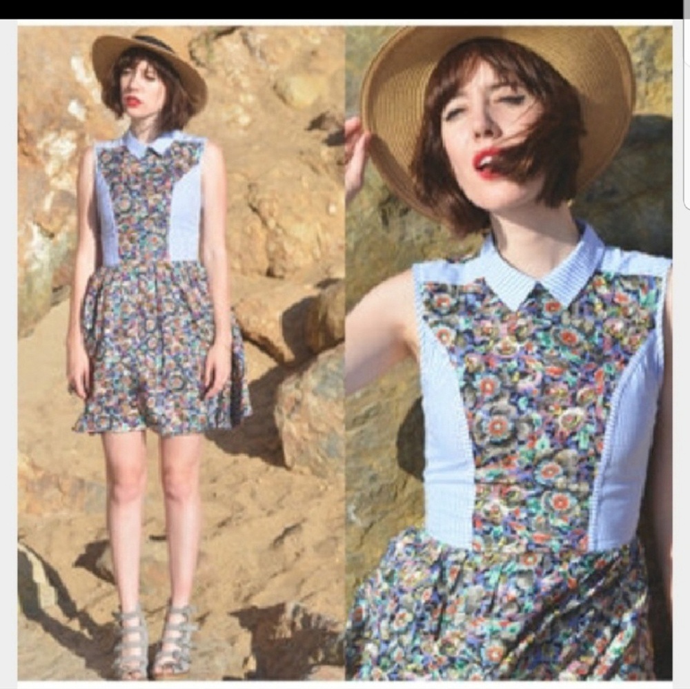 Anthropologie Mini Collared Flare Dress